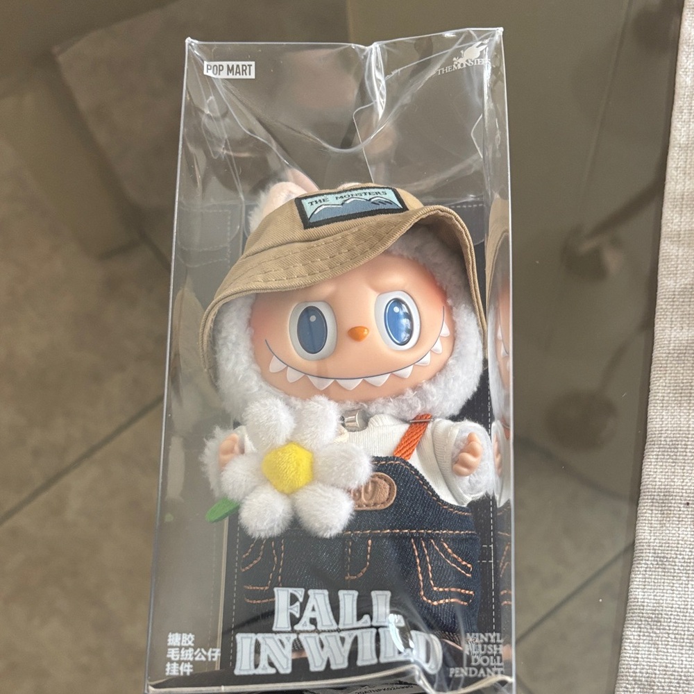 Pop Mart Plush Doll with Blue and Beige Outfit